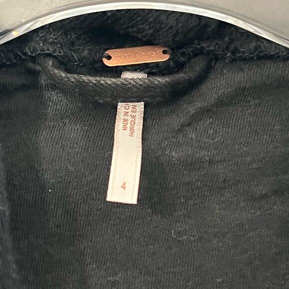 Free People Black Waxed Denim Drape Front Jacket - Picture 6 of 6